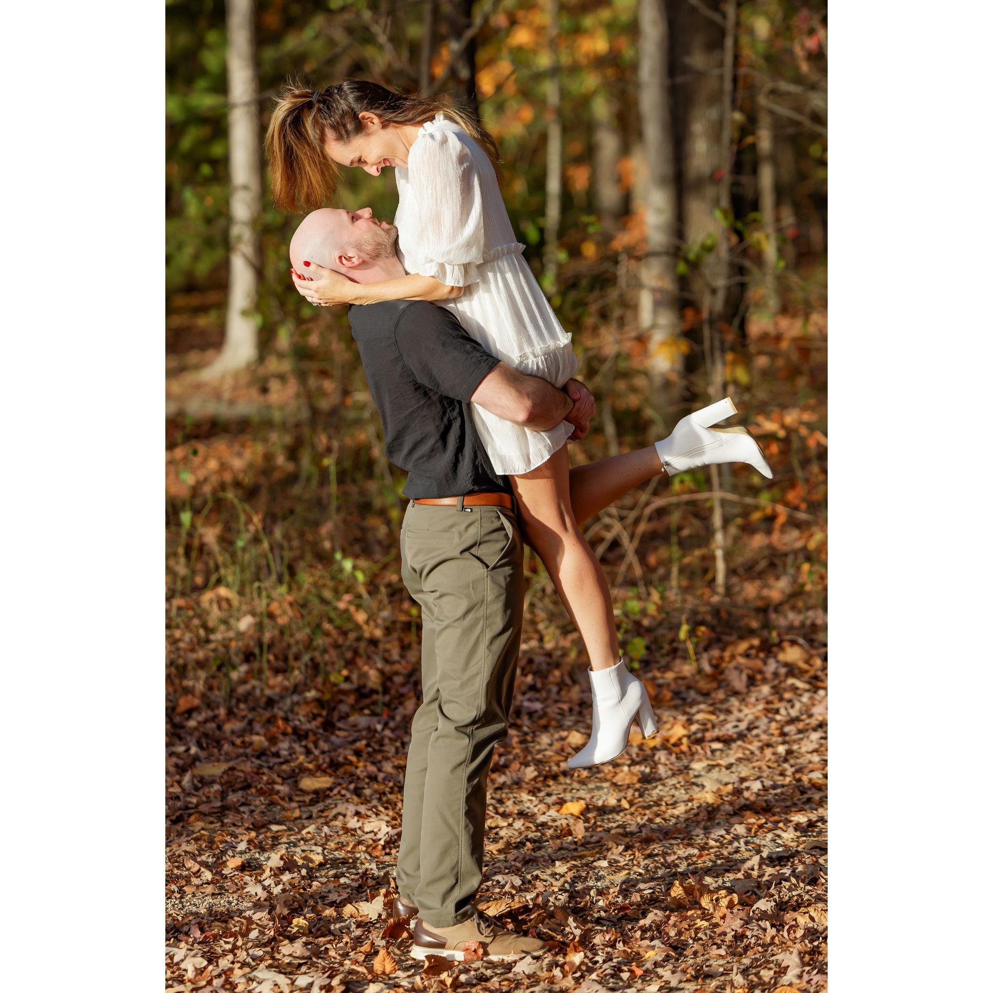 Becca's dad has a passion for photography, so the day we got engaged, we had an impromptu engagement photography session at the park and Becca's dad took amazing photos for us.
