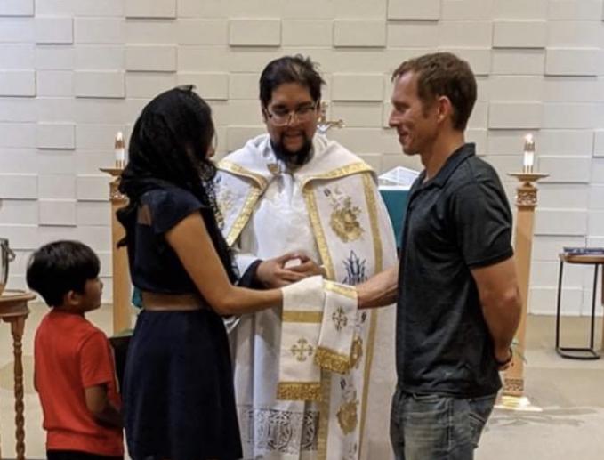 My best friend, Fr. Raj, celebrated our betrothal and blessed our engagement.