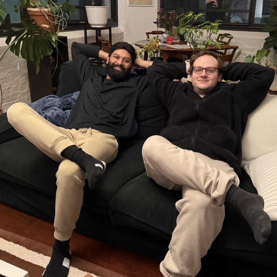 Eddie and Gautam (officiant and groomsman) just chilling