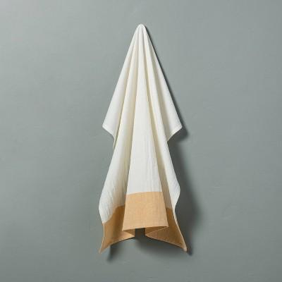 Colorblock Flour Sack Kitchen Towel Yellow - Hearth & Hand™ with Magnolia