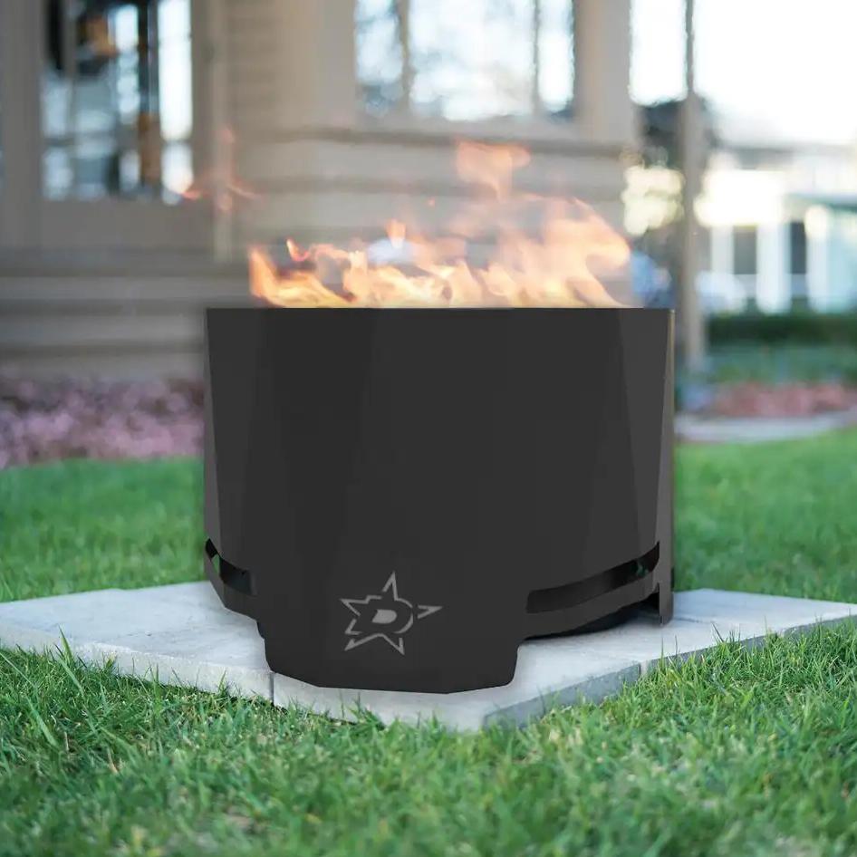 The Peak NHL 24 in. x 16 in. Round Steel Wood Patio Fire Pit - Dallas Stars