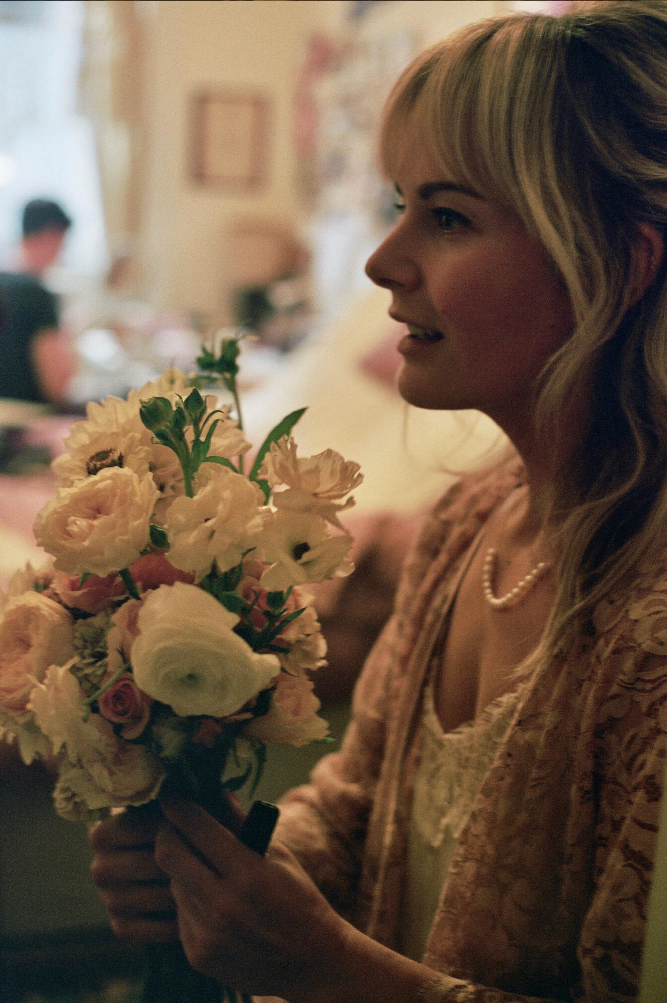 Rosebud getting ready at MaryStuart's apartment, while her partner Chloe is in class on zoom. Pic by Jackie Baker