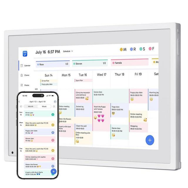 Dragon Touch 10.1" Digital Calendar Chore Chart – Interactive Touchscreen, Smart Family Planner, Hearth Display Digital Calendar Wall & Desk Mountable for Seamless Scheduling