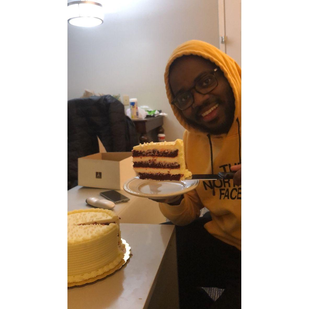 Staycation for Sean's birthday with a specialty cake!