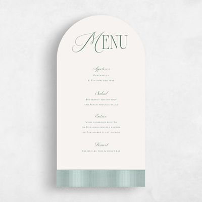Green Arch Wedding Menu - Sage