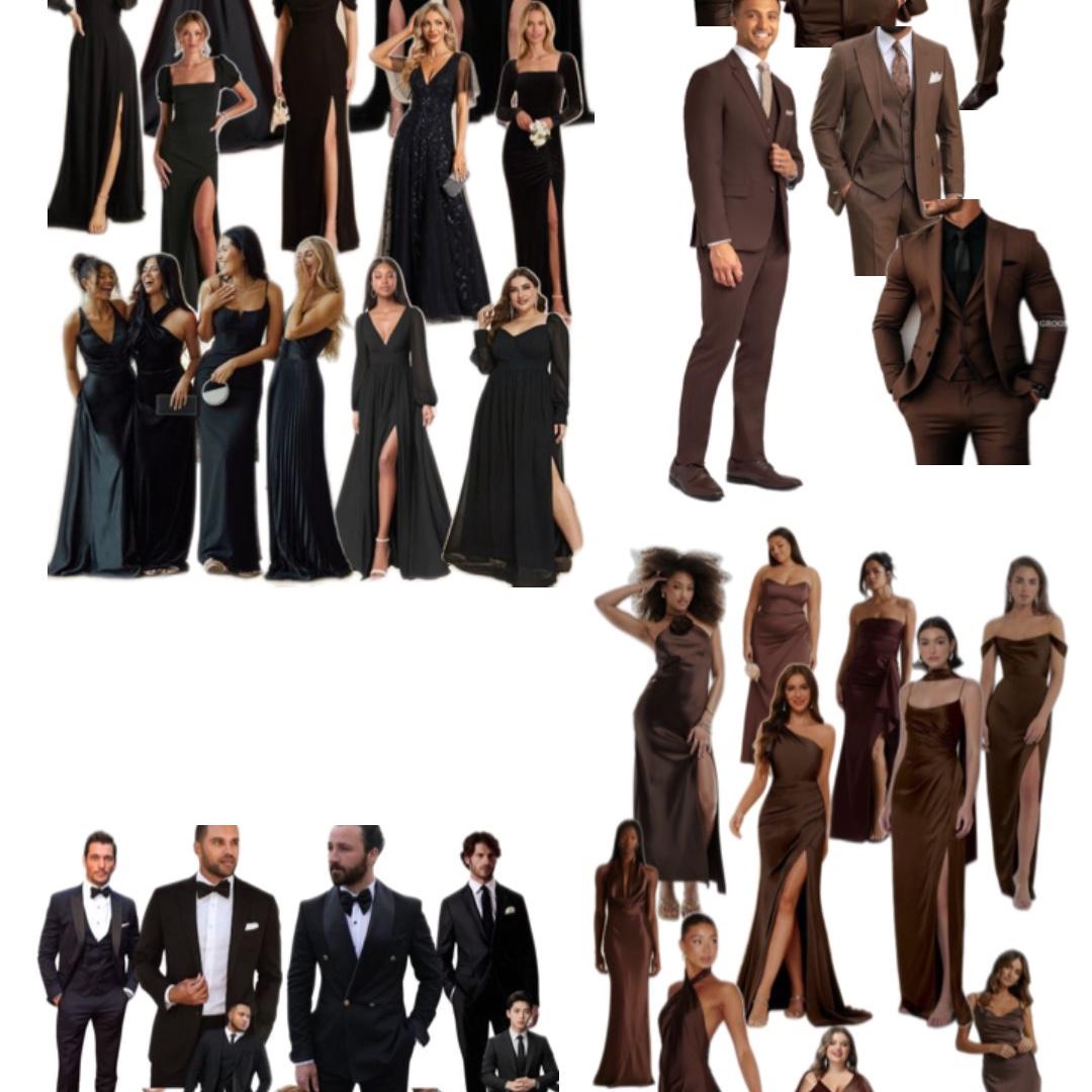 Our dress code is going to be Black-Tie: floor-length gowns or formal cocktail dresses, tuxes with black neckties or bowties.