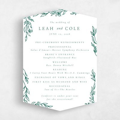 White Diamond Wedding Program - Fiora