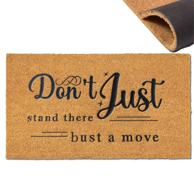 GXLWDZA Funny Doormat, Don't Just Stand There Bust a Move, Embroidered Coir Door Mat with Non-Slip Rubber Backing, Indoor Outdoor Entrance Mat for Front Door Patio Home Decor, 30x18 Inches