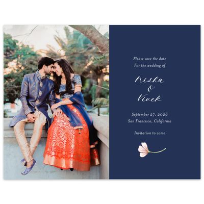 Blue Rustic Wedding Digital Save the Date - Monaco Photo