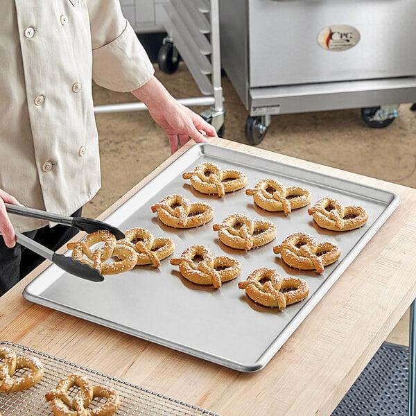 Baker's Mark Full Size NSF 20 Gauge 18" x 26" Open Bead Rim Stainless Steel Bun Pan / Sheet Pan