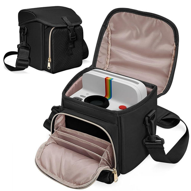 Prokva Camera Sling Bag Compatible with Polaroid Now 2nd Instant Camera, Crossbody Bag with Adjustable Strap, Black