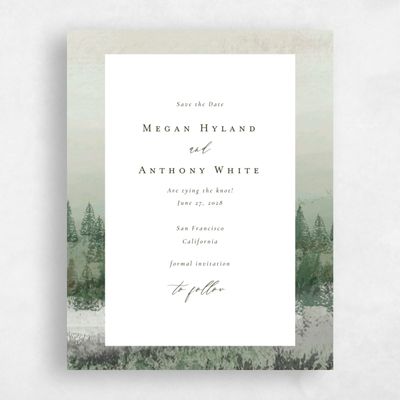 Green Fall Wedding Save the Date - Rockford Portrait