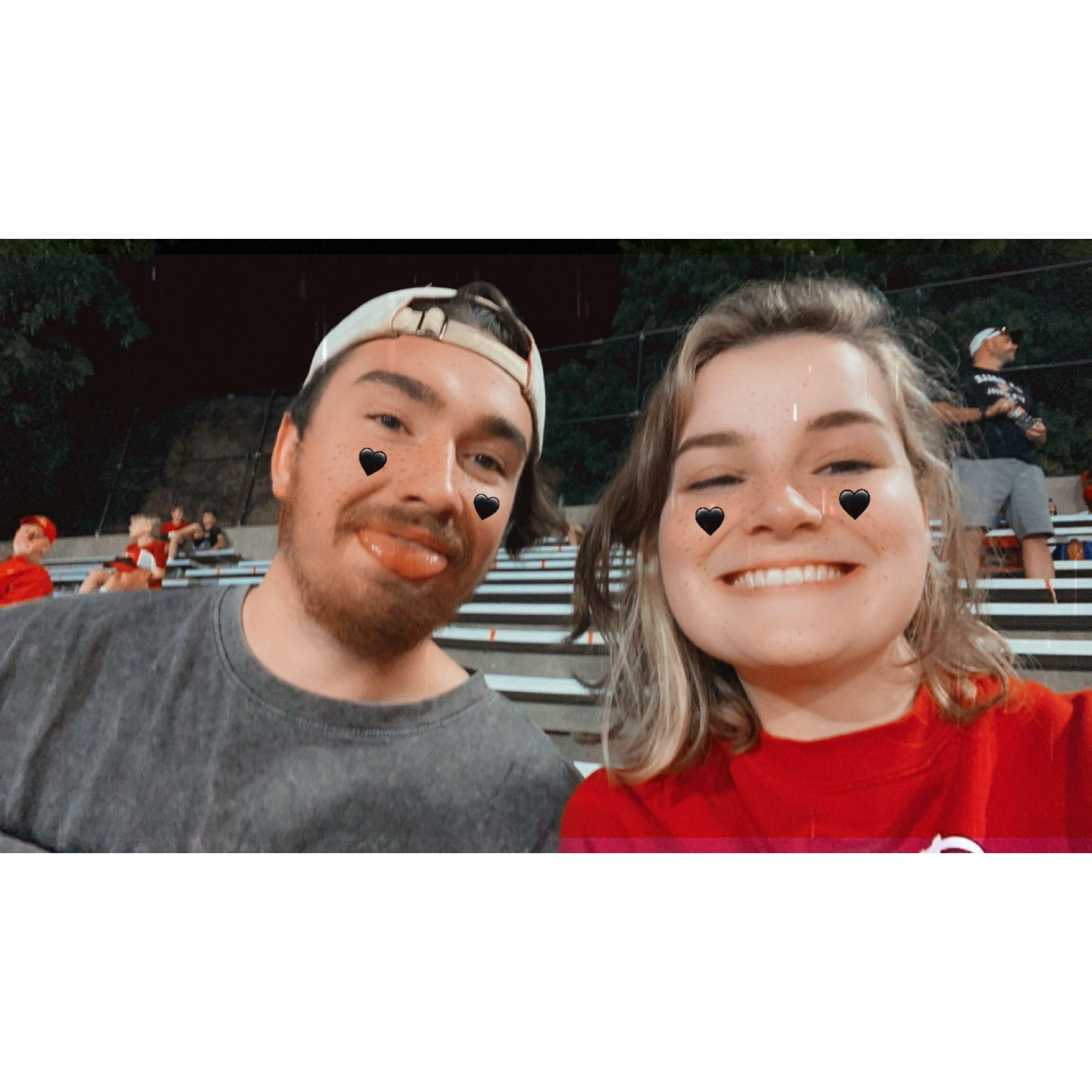 Aj took me to a football game at his old high school