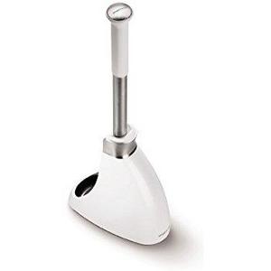 simplehuman Toilet Brush with Caddy, Stainless Steel, White