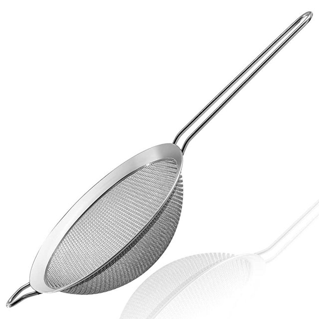 ANAEAT Fine Mesh Strainers - Premium Stainless Steel Colander Sieve Sifters, with Durable Mesh and Sturdy Handle, Excellent for Sifting Dry ingredients, Flour, Pastas, Rice, Tea (4.73"）