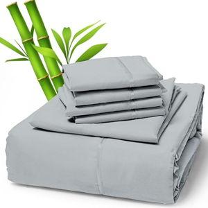 Grey Bamboo Bed Sheets Set