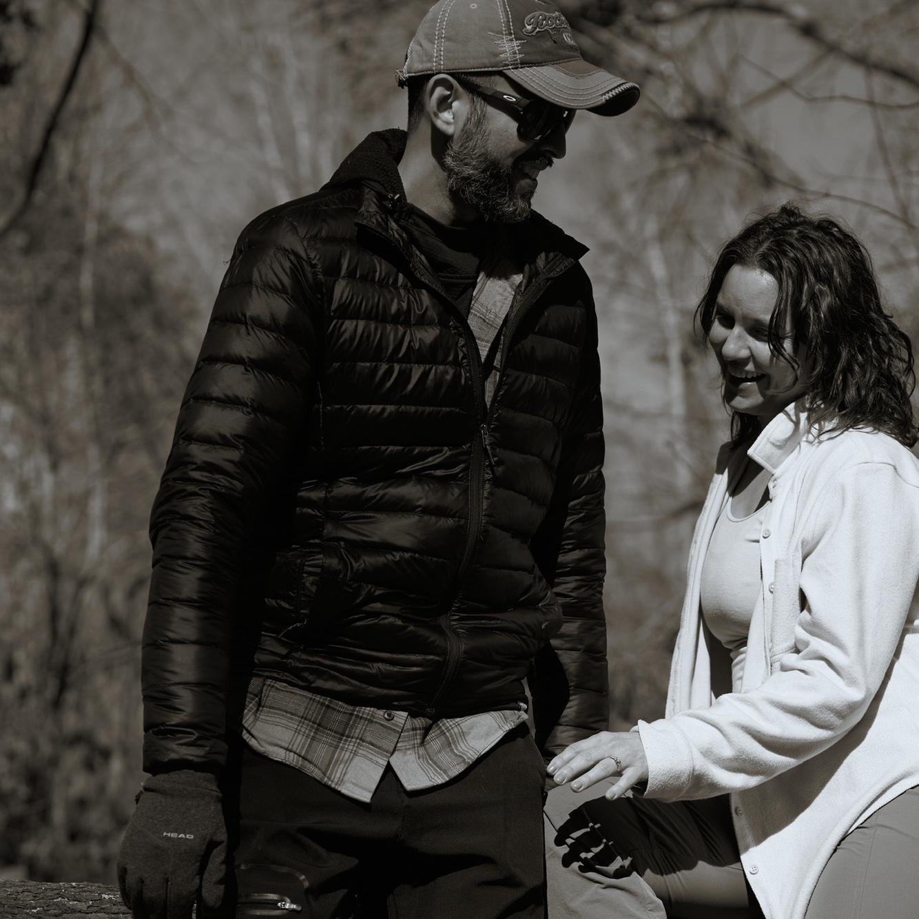 Hike near Fairview, NC (January 2025); engagement photos by Erick Aguilar