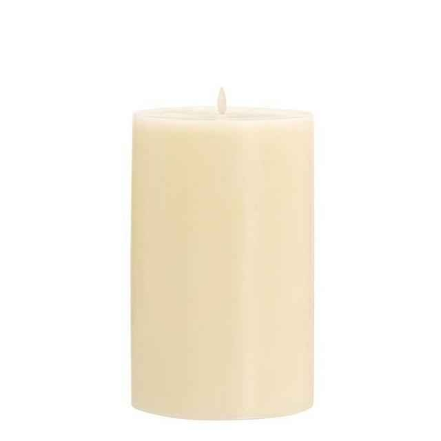 Premium Flicker Flameless Wax Candle, Ivory - 6 x 10