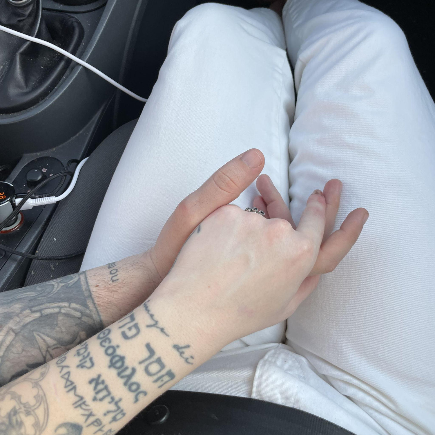How our hands were found every weekend before we had to separate for the week ahead.