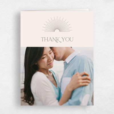 Dark Taupe, Brown Wedding Thank You - Tramonti Photo