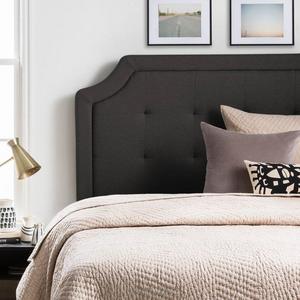 Fleurette Scoop-Edge Upholstered Panel Headboard