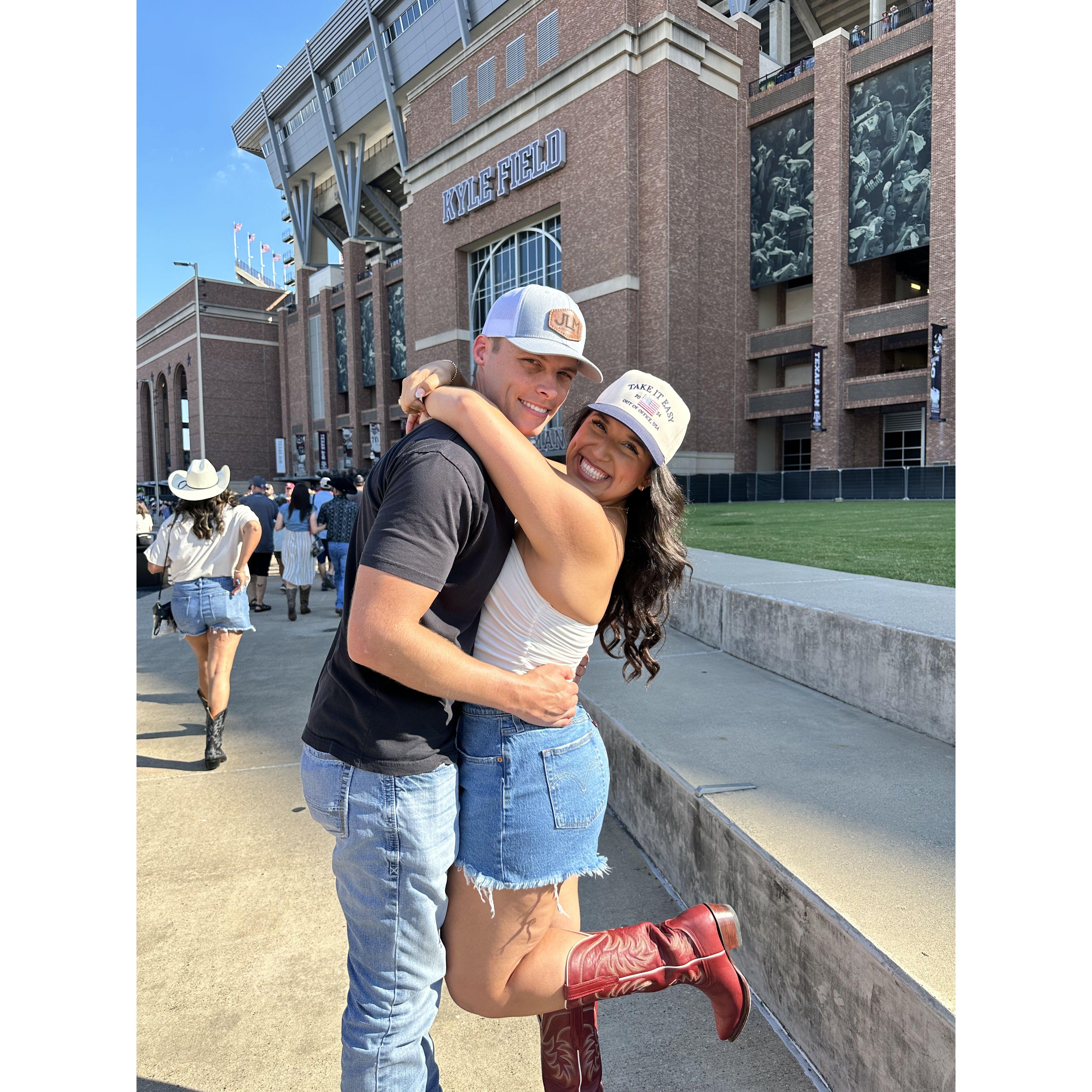 First time Lauren took Michael to see her favorite place, Kyle Field, for the George Strait concert-2024