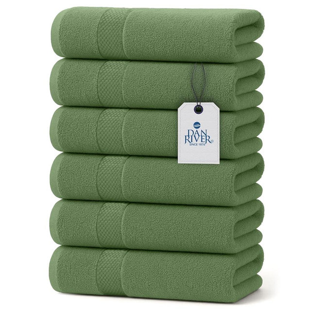 DAN RIVER Luxury Hand Towel – Soft, Absorbent, Quick-Drying, Premium Cotton Towel, Perfect for Everyday Use, 16x28 Inches - 550 GSM Sage Green