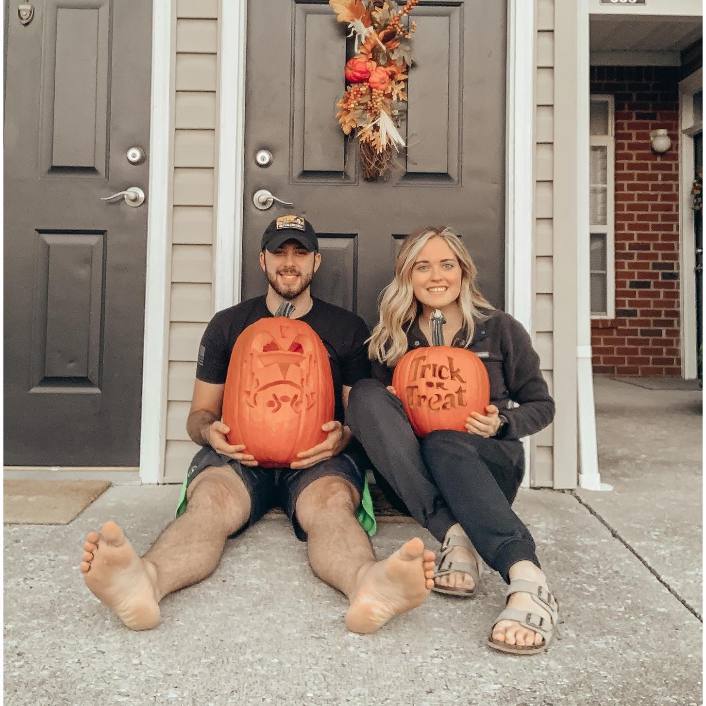 Pumpkin carving! 
(Extra points to whoever guesses what Alec's is)