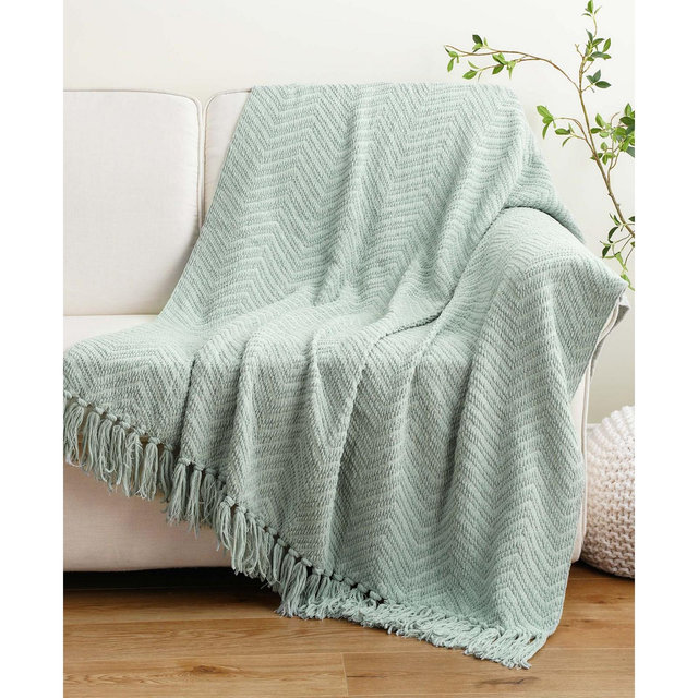 Battilo Classic Textured Woven Micro Chenille Throw, 50" x 60"