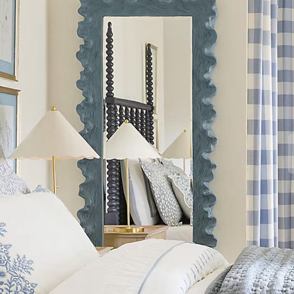 Atoll Rectangular Mirror, Blue, Large