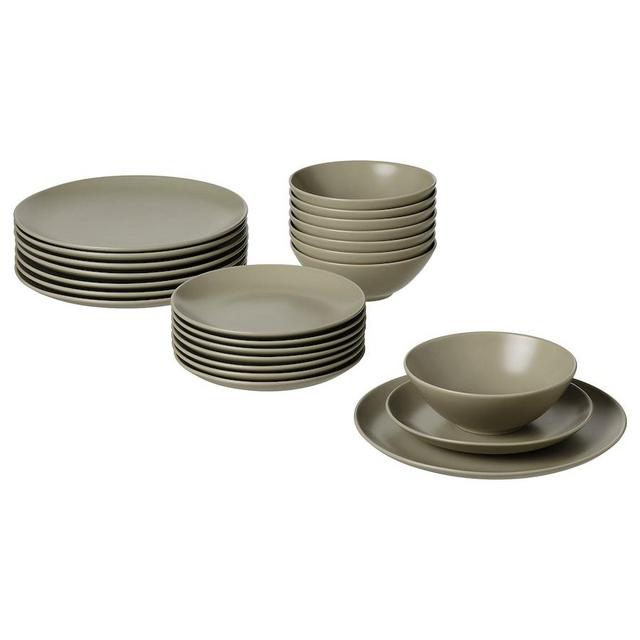 FÄRGKLAR 24-piece dinnerware set, matte green