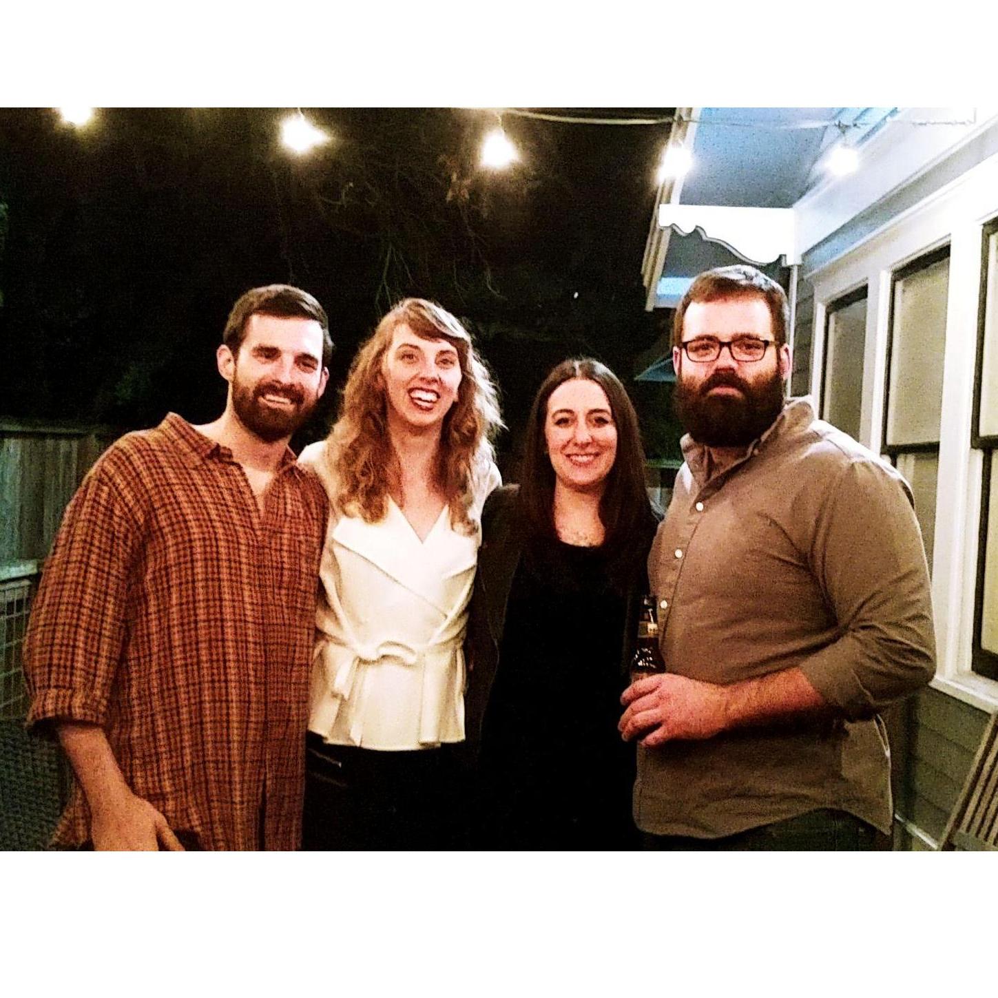 Thomas and Hannah ring in the New Year with Thomas' sister-in-law and brother, Dr. and Mr. Schlau.