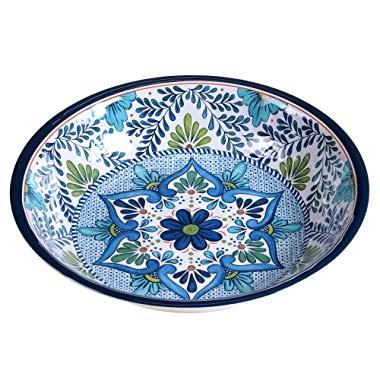 Certified International Talavera Melamine 13.75" x 2.75" Large Serving Bowl, Multicolor - 20291