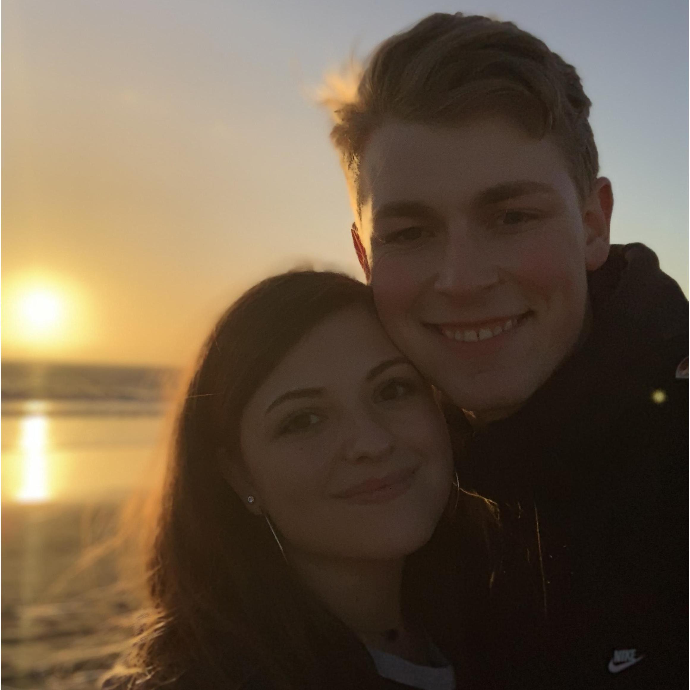 Watching the sunset on Santa Monica Beach, 2019
