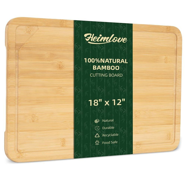 Extra Large Cutting Board, 18" Wooden Cutting Boards for Kitchen Charcuterie Boards with Juice Groove and Handles, Chopping Board for Meat, Vegetables and Cheese