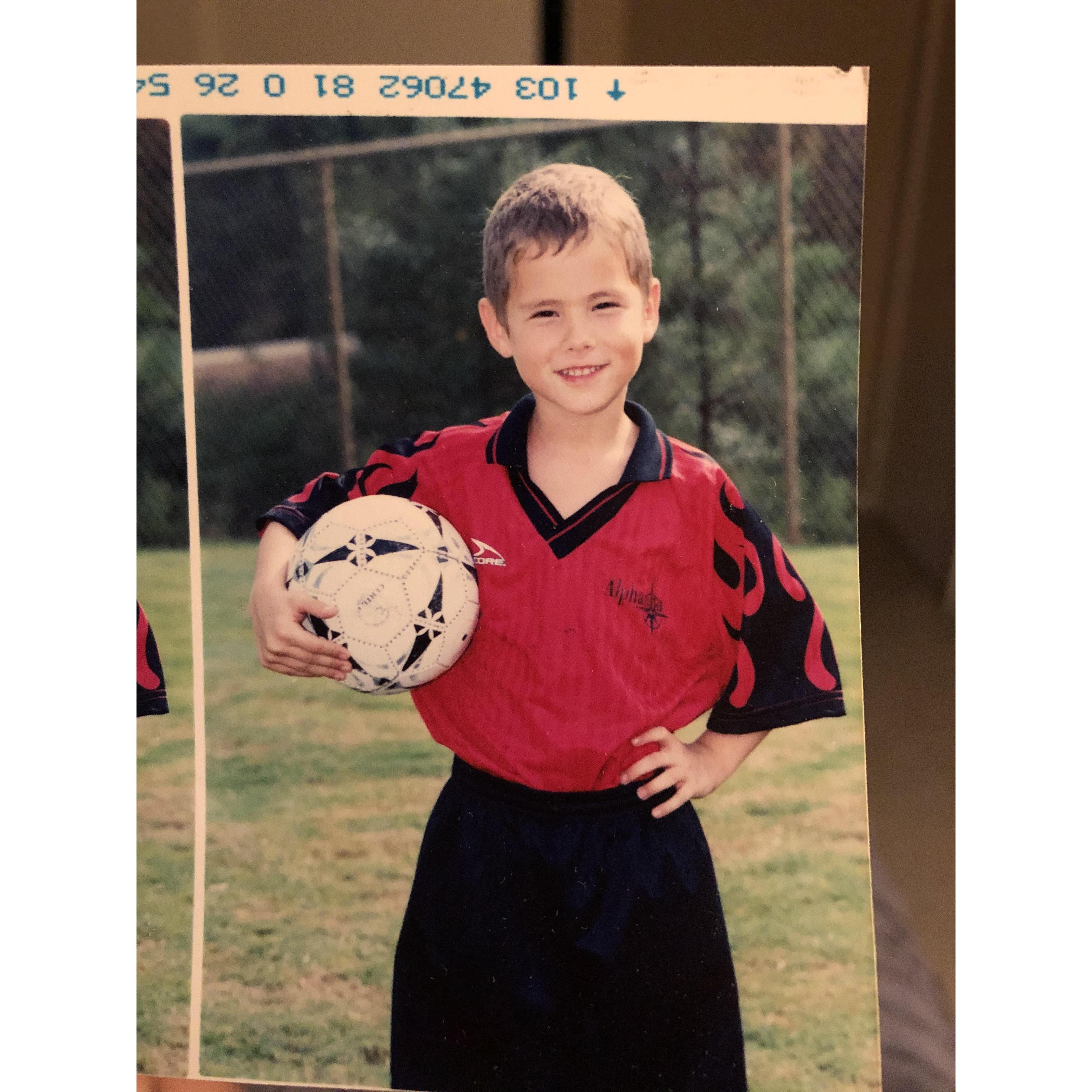 Alan at the start of his soccer career