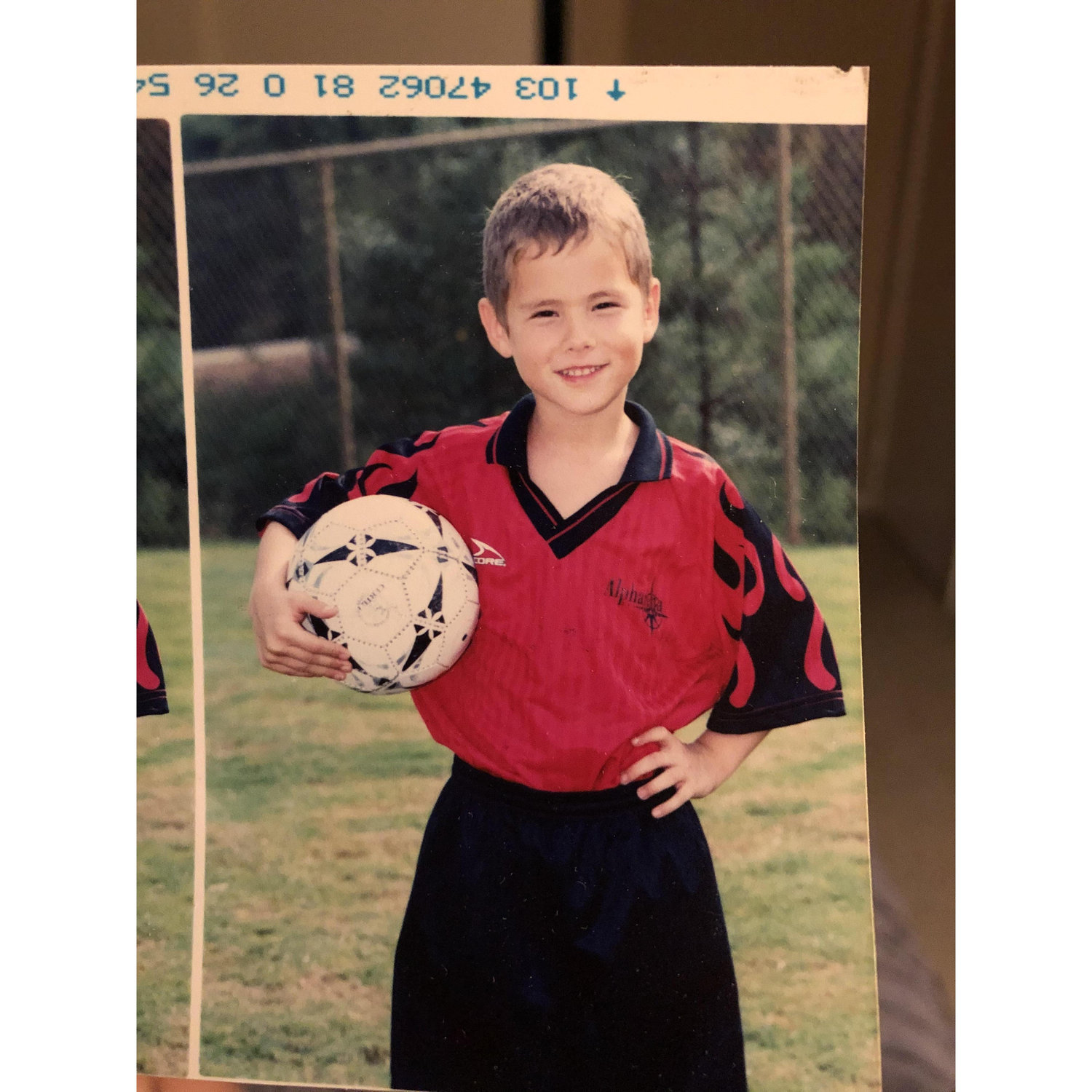 Alan at the start of his soccer career
