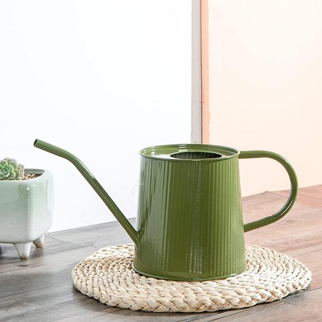 HORTICAN 0.4 Gal Galvanized Steel Watering Can Decorative Farmhouse Style Watering Can, Removable Rosette-Diffuser, Perfect for Indoor and Outdoor Use