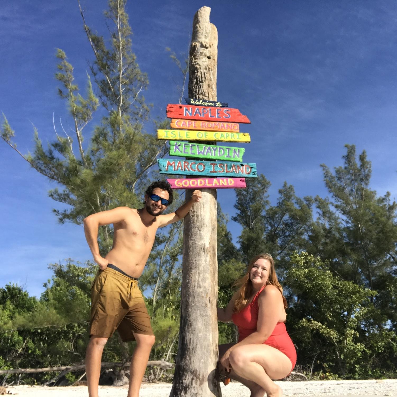 Chloe and Caleb painted a sign that became locally recognized and often replicated on Keewaydin Island. 2018
