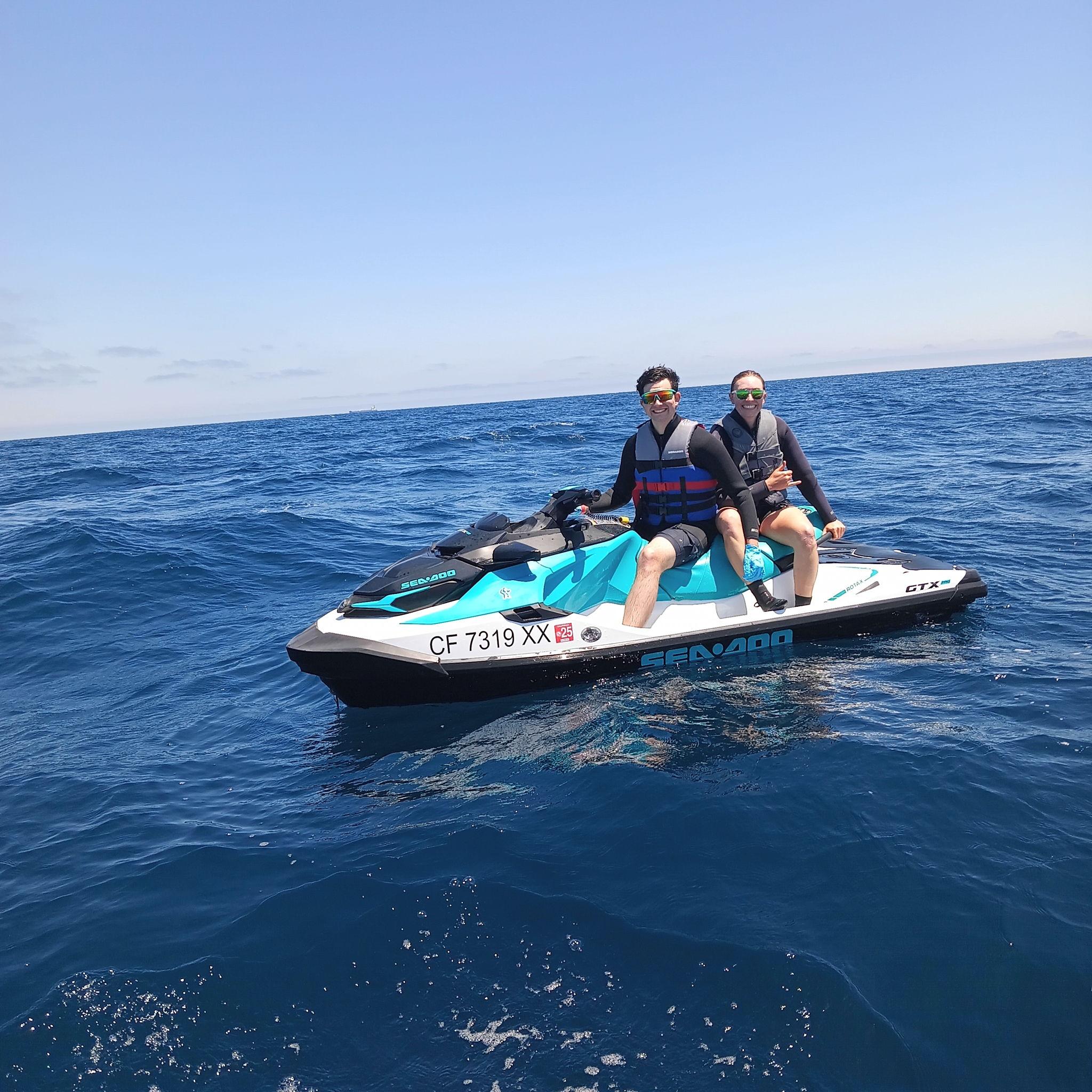 We road jet skis from mainland California to Catalina Island on July 4th.