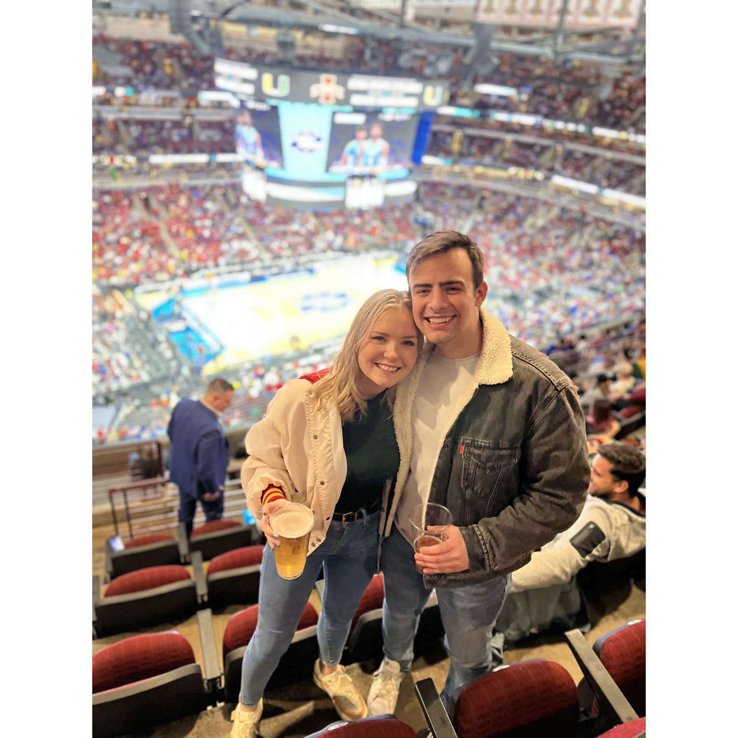 Iowa State basketball game in the Sweet 16! They sat in the friars student section before ISU played and had a blast cheering with those students.