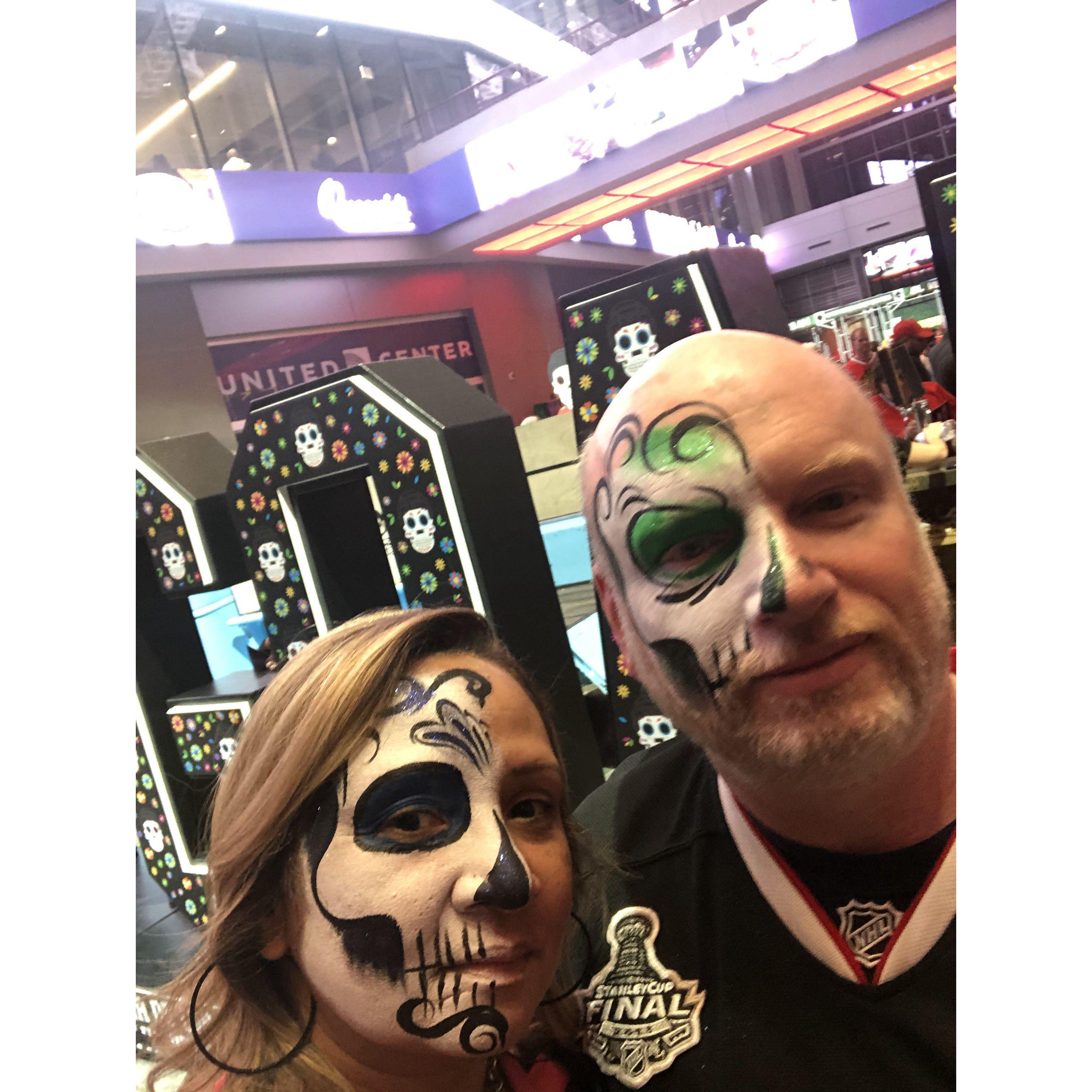 Fun times together at Day of the Dead at United Center.