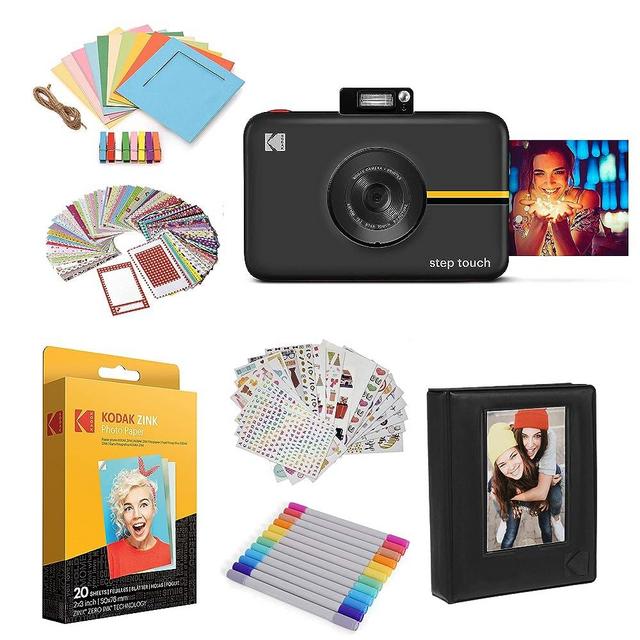 Zink Kodak Step Touch Instant Camera with 3.5” LCD Touchscreen Display,13MP 1080p HD Video (Black) Starter Bundle