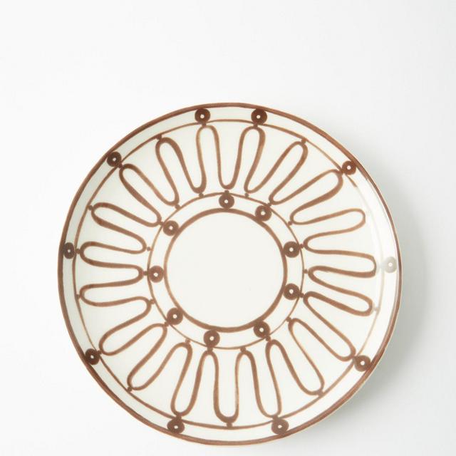 Brown & White Kyma Collection - Dessert Plate