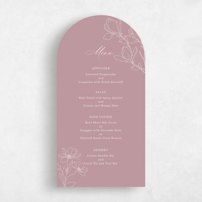 Pink Arch Wedding Menu - Magnolia