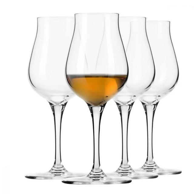 Krosno Brandy & Cognac Snifter Glasses Rum Tasting Gift Set | Set of 4 | 3.7 oz | Avant-garde Collection | For Home, Restaurants & Kitchen | Dishwasher Safe | Lead-Free Crystal Glass