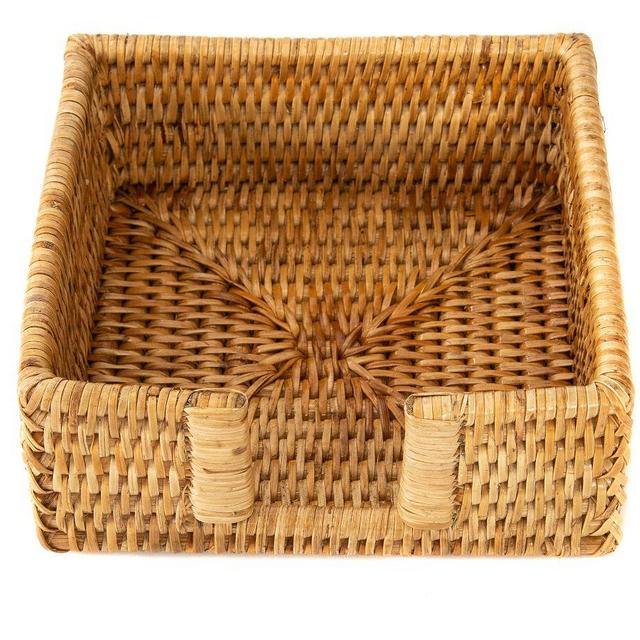 Tava Handwoven Luncheon Napkin Holder, 6"x 6.5"- Honey
