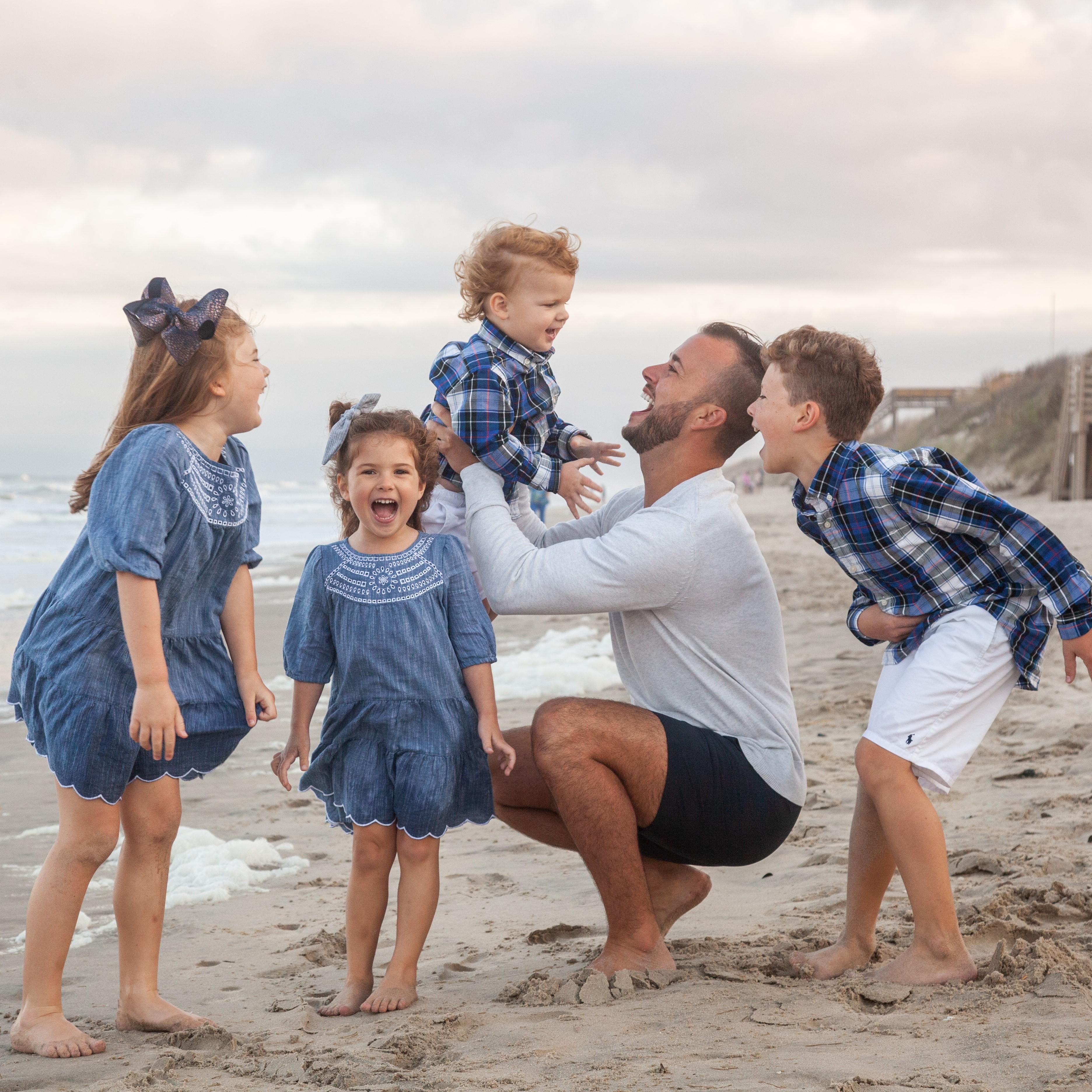 Erich with his nieces and nephews during his and Doug's family trip to the Outer Banks.