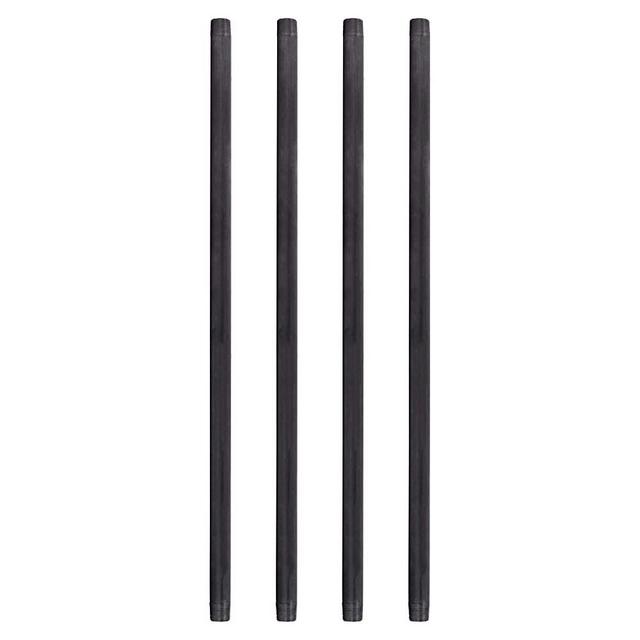 Pipe Decor 3/4” x 30” Malleable Cast Iron Pipe, Pre Cut, Industrial Steel Grey Fits Standard Three Quarter Inch Black Threaded Pipes Nipples and Fittings, Build Vintage DIY Furniture, 4 Pack