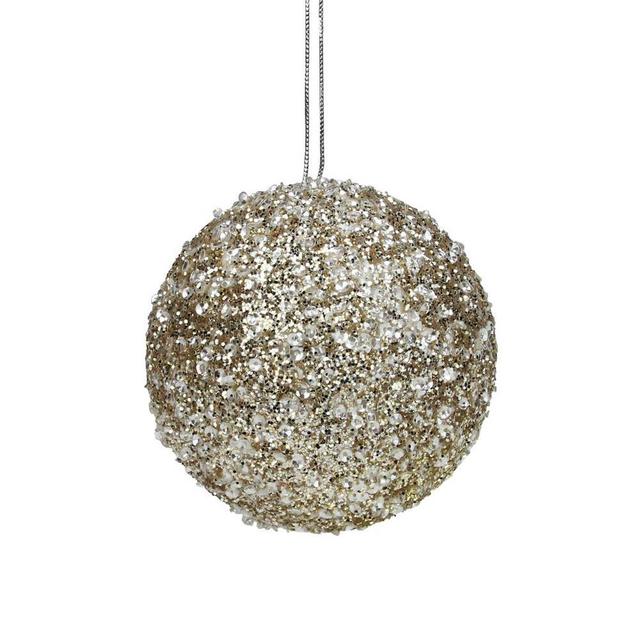 5 in. Gold and Silver Glittery Sequin Ball Christmas Ornament